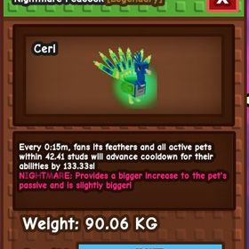 庭で成長させる 巨大 クジャク 90kg↑ スキル最速15秒 | ロブロックス(ROBLOX)のアカウントデータ、RMTの販売・買取一覧