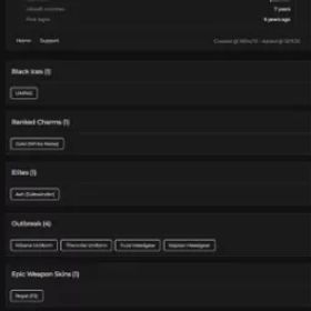 LV 51 ⭐️名 ブラックアイス UMP45 ⭐️ アッシュ エリート (サイドワインダー)⭐️アウトブレイク レガシー セット ⭐️ 希少/エピック スキン 徴収 ⭐️ xbox / pc リンク可能 ⭐️ メアド譲渡可能