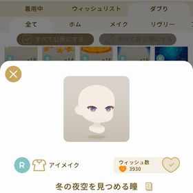 リヴリーアイランド 冬の夜空を見つめる瞳 ￥200 | リヴリーアイランドのアイテム、RMTの販売・買取一覧