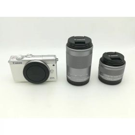 【中古】Canon EOS M100 ダブルズームキット ホワイト【大須】保証期間1ヶ月【ランクB】