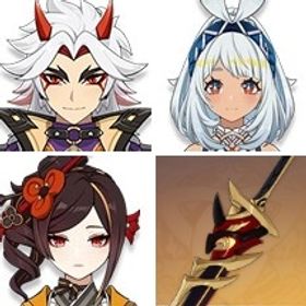 即対応|荒瀧一斗1凸+風鷹剣+夢見月瑞希+ディルック+ムアラニ+ティナリ+七七+赤角石塵滅砕+千織 | 原神のアカウントデータ、RMTの販売・買取一覧