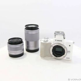 〔中古品〕 EOS Kiss M ホワイト ダブルズームキット【258】