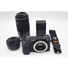ソニー(SONY)の3736枚【ほぼ新品】SONY α6400 ダブルズームキット ブラック 即発送(ミラーレス一眼)