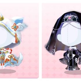 双子分ずつ4点セット 魔除け狛犬の装束 黒き神巫の装束 | ポケコロツイン(ポケツイ)のアカウントデータ、RMTの販売・買取一覧