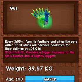 庭を成長させる 孔雀60KG ナイトメア変異付き | ロブロックス(ROBLOX)のアカウントデータ、RMTの販売・買取一覧