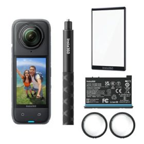 INSTA360｜インスタ360 360°カメラ Insta360 X4 アクションキット ブラック CINSABMA-X414 [4K対応 /防水]