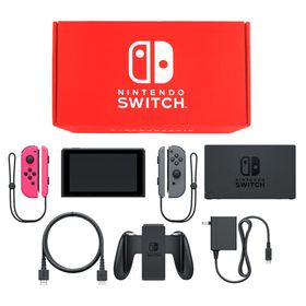 Nintendo Switch本体 カラーカスタマイズ [2019年8月モデル]/Joy-Con(L)ネオンピンク/(R)グレー/Joy-Conストラップ：ネオンピンク/グレー ニンテンドースイッチハード
