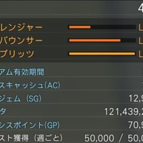 戦闘力4,824/1,2億メセタ/SG12,000/全クラスLvMAX/レア指輪装備済み | PSO2NGS(ファンタシースターオンライン2)のアカウントデータ、RMTの販売・買取一覧