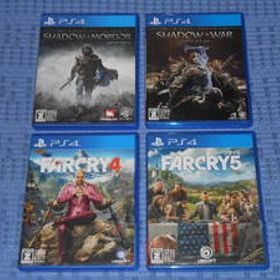 PS4ソフト４本 ファークライ4 (FarCry4) ファークライ5 (FarCry5) シャドウ・オブ・モルドール (SHADOW OF MORDOR) シャドウ・オブ・ウォー