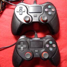 ◆動作品即決◆振動付◆ PS4 用 ワイアード コントローラー ２個 PS4用コントローラー 黒黒セット P4-5N 600