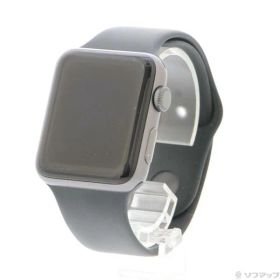 【中古】Apple(アップル) Apple Watch Series 3 GPS 42mm スペースグレイアルミニウムケース ブラックスポーツバンド 【247-ud】
