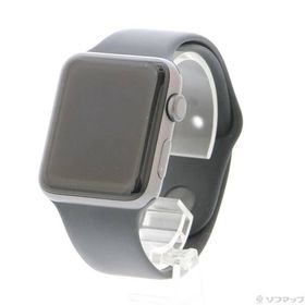 〔中古〕Apple(アップル) Apple Watch Series 3 GPS 42mm スペースグレイアルミニウムケース ブラックスポーツバンド〔247-ud〕