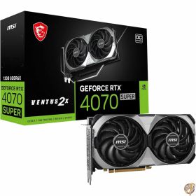 【ポイント3倍4日&5日】MSI Gaming RTX 4070 Super 12G Ventus 2X OC グラフィックスカード (NVIDIA スーパー、192ビット、エクストリームクロック:2520MHz、12GB GDRR6X 21Gbps、HDMI/DP、Ada Lovelace Architecture)