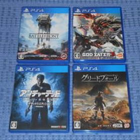 PS4ソフト４本セット グリードフォール アンチャーテッド 海賊王と最後の秘宝 ゴッドイーター3(GOD EATER3) スターウォーズ バトルフロント