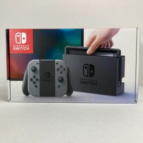 【中古品】 Nintendo Switch ニンテンドー スイッチ 本体 Joy-Con (L) (R) グレー 旧型(使用感あり/背面スタンド無し/箱日焼け) 【034-250625-mh-02-fuz】