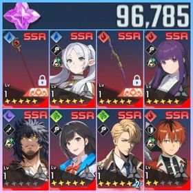 最強初期✨石96785+SSR×16種+レナート7凸+フリーレン5凸+フェルン5凸+水篠葵5凸 | 俺アラ(俺だけレベルアップな件：ARISE)のアカウントデータ、RMTの販売・買取一覧