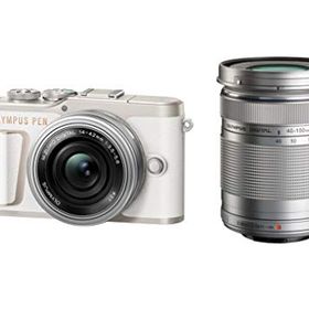 OLYMPUS ミラーレス一眼カメラ PEN E-PL10 EZダブルズームキット ホワイト(中古品)