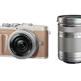 OLYMPUS ミラーレス一眼カメラ PEN E-PL10 EZダブルズームキット ブラウン(中古品)