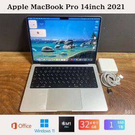 ［美品］Apple MacBook Pro 14inch 2021/Apple M1 Pro/メモリ32GB/SSD1TB/Windows11/Office 2024/591