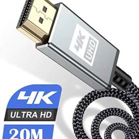 4K HDMI ケーブル 20m【ハイスピード アップグレード版】 HDMI 2.0規格HDMI Cable 4K 60Hz 対応 3840p/2160p UHD 3D HDR 18Gbps 高速イーサネット ARC hdmi ケーブル - 対応 パソコンの画面をテレビに映す Apple TV,PS5