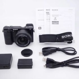 【極上品】ソニー SONY ミラーレス一眼 α6000 パワーズームレンズキット ブラック ILCE-6000L B [D11021A]