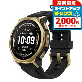 ＼2000円OFFクーポン+さらに9倍／ アマズフィット T-Rex 3 Pro 44mm 充電式クォーツ スマートウォッチ ブランド メンズ レディース チタン Bluetooth Amazfit SP170079-C238 デジタル ブラックゴールド 黒