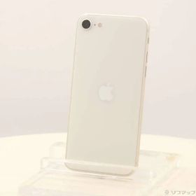 〔中古品〕 iPhone SE 第3世代 64GB スターライト MMYD3J／A SIMフリー 〔ネットワーク利用制限▲〕【377】