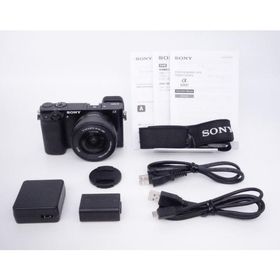 【極上品】ソニー SONY ミラーレス一眼 α6000 パワーズームレンズキット ブラック ILCE-6000L B [D11021A]