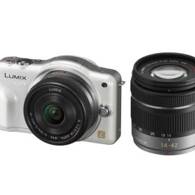 【中古】パナソニック ミラーレス一眼カメラ LUMIX GF3 ダブルズームキット シェルホワイト DMC-GF3W-W