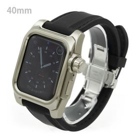 アップルウォッチ5&amp;4 40mm用 FACTRON Next for AppleWatch5 チタニウムケース シリコンラバーバンド Series5&amp;4 40mm専用 FA-W-045