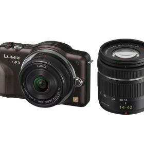 【中古】パナソニック ミラーレス一眼カメラ LUMIX GF3 ダブルレンズキット センシュアルブラウン DMC-GF3W-T