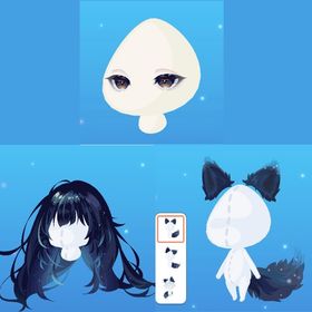 煌めく星空狼の耳尻尾＆煌めく星空狼の少女ロング+R3点セット | ポケコロのアイテム、RMTの販売・買取一覧