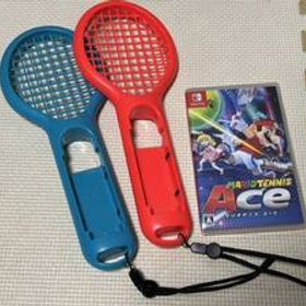 【Nintendo Switch】マリオテニス エース ラケット型ジョイコンアタッチメント2本付き 中古