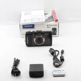 【美品】OLYMPUS オリンパス コンパクトデジタルカメラ STYLUS TG-3 Tough ブラック JS129-00722