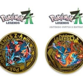 ポケモン ZA 特典 金バッジ メガリザードンX Y イオンオリジナル 24金メッキ仕立て レジェンズ Pokemon LEGENDS Z-A Switch バッチ