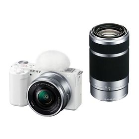 即納在庫あり ＳＯＮＹ デジタル一眼カメラα VLOGCAM ZV-E10Y W (ホワイト)(ダブルズームレンズキット_SELP1650/SEL55210)