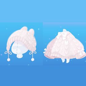 【最安値】うさ耳もこもこニット帽子＆子うさぎ刺繍のニット2点セット | ポケコロのアイテム、RMTの販売・買取一覧