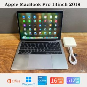 ［新品バッテリー］Apple MacBook Pro 13inch 2019/Core i5 2.4GHz/メモリ16GB/SSD512GB/Windows11/Office 2024/595