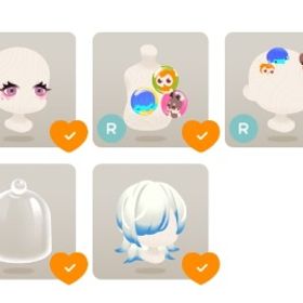 アイテム8点 キラキラメイクアイ1点＋インナーカラーロングエクステ1点＋裾カラーウルフヘアなど | リヴリーアイランドのアイテム、RMTの販売・買取一覧