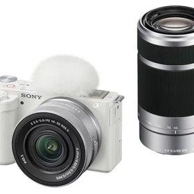 【ポイント10倍】 SONY デジタル一眼カメラ VLOGCAM ZV-E10X ダブルズームレンズキット [ホワイト] [タイプ：ミラーレス 画素数：2500万画素(総画素)/2420万画素(有効画素) 撮像素子：APS-C/23.5mm×15.6mm/CMOS 重量：299g] 【P10倍】
