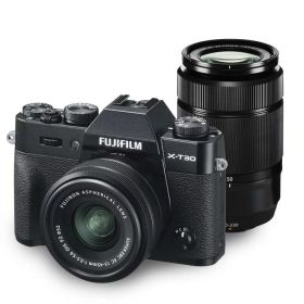 【中古】富士フイルム(FUJIFILM) ミラーレス一眼カメラ X-T30ダブルズームレンズキット ブラック X-T30WZLK-B