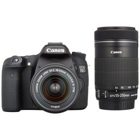 Canon デジタル一眼レフカメラ EOS 70D ダブルズームキット EF-S18-55 IS STM/EF-S55-250 IS STM付属 ブラ