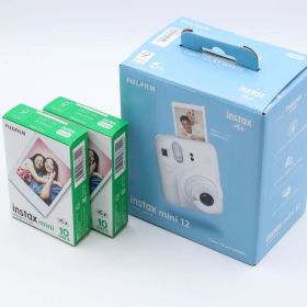 【instax mini フィルム 2箱付】FUJIFILM instax mini12 チェキ カメラ クレイホワイト 【送料込み・即日発送】