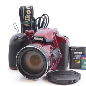 【純正ストラップ、4GBのSDカードつき良品】Nikon ニコン COOLPIX B700 レッド 光学60倍ズーム2029万画素