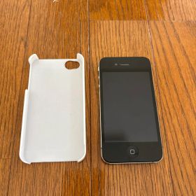 【ジャンク品】Apple iPhone 4 ブラック ホワイトケース付き