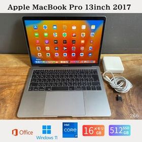 ［美品］Apple MacBook Pro 13inch 2017/Core i5 2.5GHz/メモリ16GB/SSD512GB/Windows11/Office 2024/266