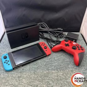 ◎【中古品】 任天堂スイッチ HAC-001 HORI ワイヤレスパッド付き NINTENDO SWITCH ネオン 【中古】