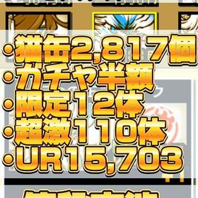 引退垢/超激110体/超極祭12体/ネコカン3000個/ガチャ半額/レアチケ22枚 | にゃんこ大戦争のアカウントデータ、RMTの販売・買取一覧