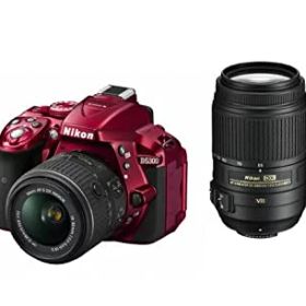 【中古】Nikon デジタル一眼レフカメラ D5300 ダブルズームキット レッド 2400万画素 3.2型液晶 D5300WZRD