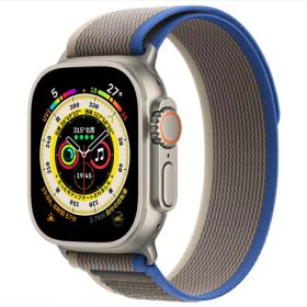 (中古) Apple Watch Ultra GPS+Cellularモデル 49mm MNHL3J/A [ブルー/グレイトレイルループ S/M]